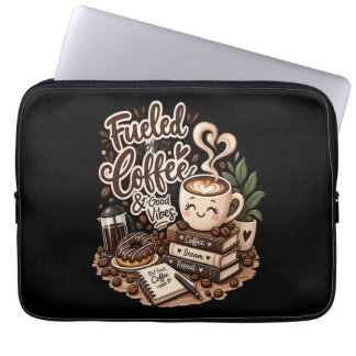 Angetrieben von Kaffee und guter Laune – Süßer Kaf Laptopschutzhülle