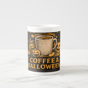 Angetrieben von Kaffee und Halloween Porzellantasse
