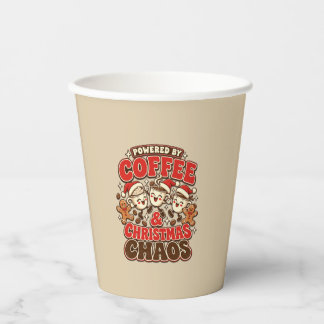 Angetrieben von Kaffee und Weihnachtschaos Pappbecher