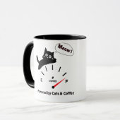 Angetrieben von Katzen & Kaffee Tasse (Vorderseite Links)