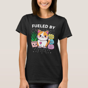 Angetrieben von Katzen Pflanzen Makronen Lustig T-Shirt