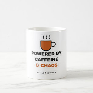 Angetrieben von Koffein und Chaos Lustiger Kaffeeb Kaffeetasse
