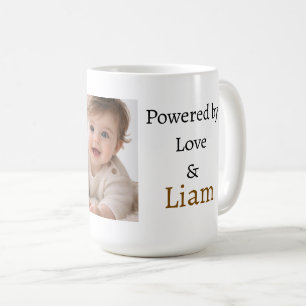 Angetrieben von Liebe & Benutzerdefinierter Name F Kaffeetasse