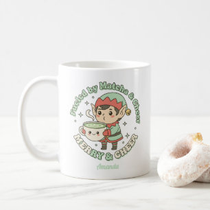 Angetrieben von Matcha und Weihnachtsfreude-Elf Kaffeetasse