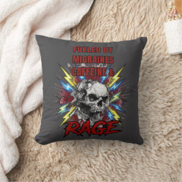 Angetrieben von Migräne Pure Liquid Rage Totenkopf Kissen