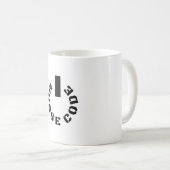Angetrieben von Morse-Code Kaffeetasse (VorderseiteRechts)