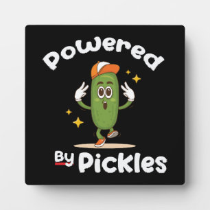Angetrieben von Pickles Essen Gewürzgurke Lustig Fotoplatte