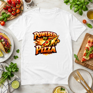Angetrieben von Pizza Food Humor Zitat T-Shirt