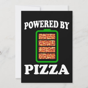 Angetrieben von Pizza - Lustige Pizza Einladung