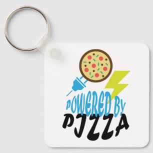 Angetrieben von Pizza – Lustiges Design für Foodie Schlüsselanhänger