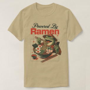 Angetrieben von Ramen-Frosch-Phone-Scrollin-lustig T-Shirt