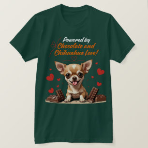 Angetrieben von Schokolade und Chihuahua-Liebe T-Shirt