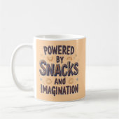 Angetrieben von Snacks Imagination Lustiger Lebens Kaffeetasse (Links)