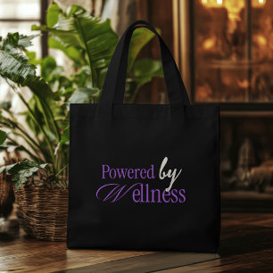 Angetrieben von Wellness Minimalist Purple Typogra Tasche