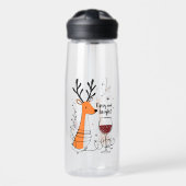Angetrunkene und strahlende Rentiere Trinkflasche (Vorne)