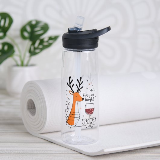 Angetrunkene und strahlende Rentiere Trinkflasche (Yoga (gedreht))