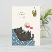 [Angewohnt] Ein Katze-Tag - Apfel meines Auges! Dankeskarte (Stehend Vorderseite)