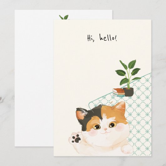 [Angewohnt] Ein Tag der Katze - Hallo! Dankeskarte (Vorne/Hinten)