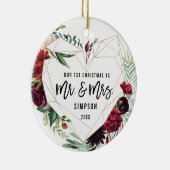 Angewohnt erste Weihnachten als Mr. und Mrs. | Flo Keramik Ornament (Rechts)