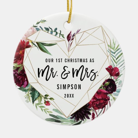 Angewohnt erste Weihnachten als Mr. und Mrs. | Flo Keramik Ornament (Vorne)