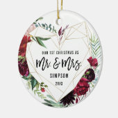 Angewohnt erste Weihnachten als Mr. und Mrs. | Flo Keramik Ornament (Links)