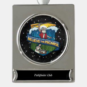 Angewohnt glauben, das Versprechen der Verzierung Banner-Ornament Silber