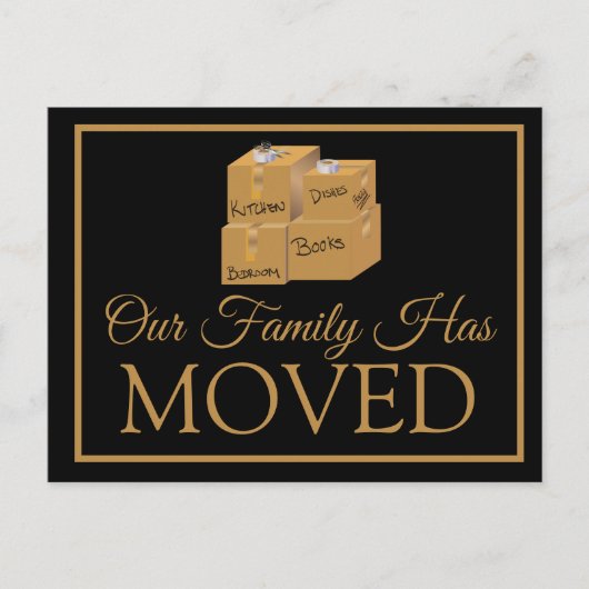Angewohnt hat unsere Familie umgezogen Postkarte (Vorderseite)