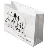 Angewohnt schönste Zeit des Jahres Weihnachten Große Geschenktüte (Vorderseite Schrägansicht)