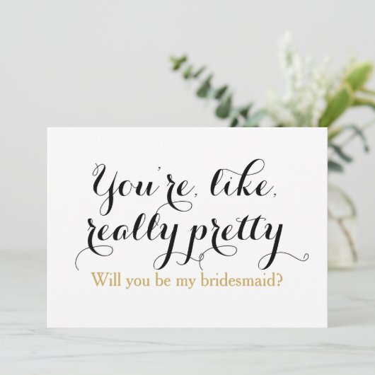 Angewohnt werden Sie meine Brautjungfrau lustige H Einladung (Stehend Vorderseite)