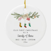 Angewohnte Familie von drei heiligen Strümpfen Wei Keramik Ornament (Hinten)