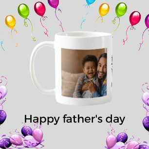 Angewohnte zwei Fotos, lächelnder Vatertag Kaffeetasse