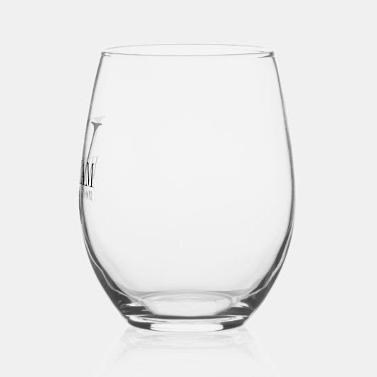 Angewohnter Mit Monogramm Vater des Grooms Weinglas Ohne Stiel (Links)