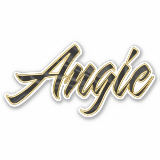 Angie black gold Lettering Aufkleber Sticker (Vorderseite)