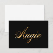 Angie gold Design Lettering Karte (Vorne/Hinten)