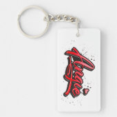 Angie Heart Splash Schlüsselanhänger rechteckig (Vorderseite)