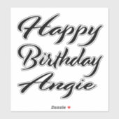 Angie Name Vorname black Sticker Geburtstag (Blatt)