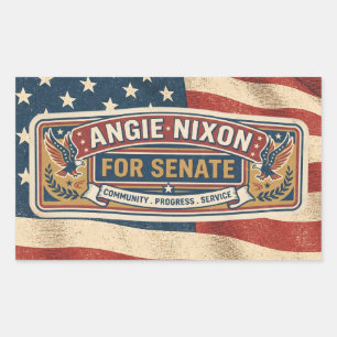 Angie Nixon für den Senat Rechteckiger Aufkleber