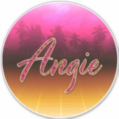 Angie Vorname Name golden pink Aufkleber Sticker (Vorderseite)