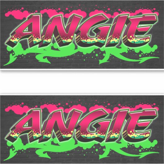 Angie Vorname Name Graffiti Aufkleber Sticker (Vorderseite)