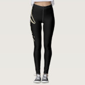 Angie white gold Handwriting Hose Leggings (Vorderseite)
