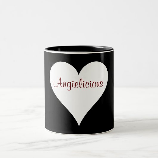 Angielicious Herz-Tasse Zweifarbige Tasse (Mittel)