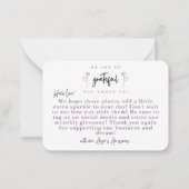 Angie's Accessoires Custom Danke Card Mitteilungskarte (Rückseite)