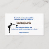 Angie's Reinigungsservice reinigt Frauen Visitenkarte (Rückseite)