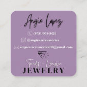 Angie's Zubehör Custom Order Business Card Quadratische Visitenkarte (Rückseite)