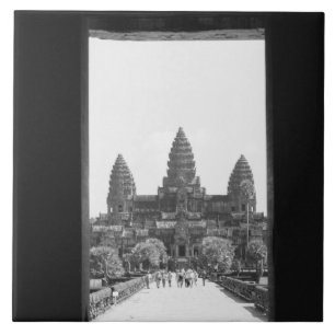 Angkor Kambodscha, Angkor Wat Türblick 2 Fliese