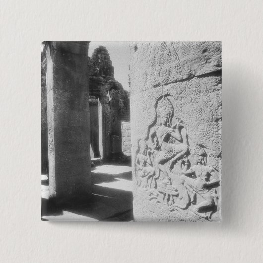 Angkor Kambodscha, Apsara Carving the Bayon 2 Button (Vorderseite)