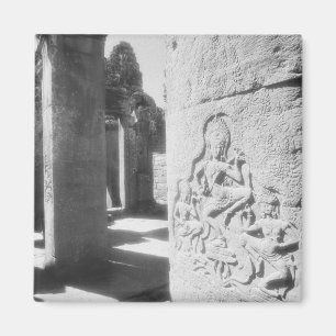 Angkor Kambodscha, Apsara-Schnitzerei Der Bayon 2 Magnet
