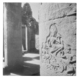 Angkor Kambodscha, Apsara-Schnitzerei The Bayon 2 Fliese