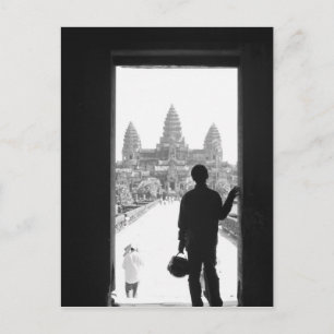 Angkor Kambodscha, Eingang & Person Angkor Wat Postkarte
