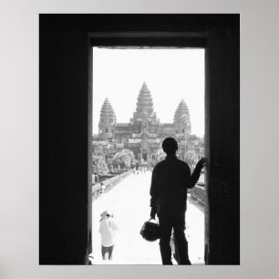 Angkor Kambodscha, Tür & Person Angkor Wat Poster